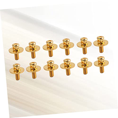 ibasenice 10 tornillos de montaje metálicos con arandelas para herrajes de batería, color dorado miniatura 5