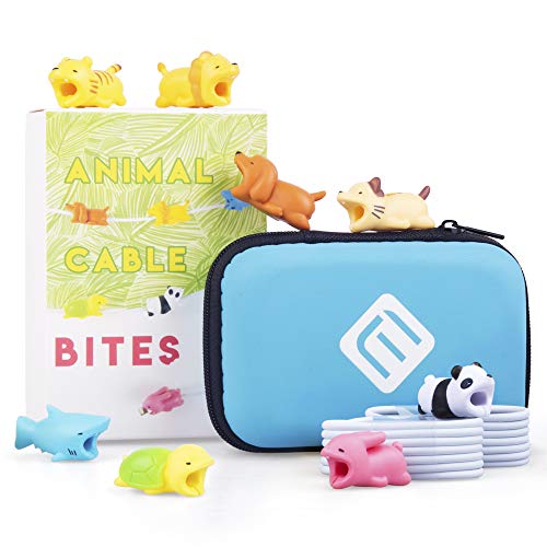Empire of Electronics Animal Cable Bite Buddies (8-Pack Plus 2 USB Cables), Protector for Smart Cell Phone Charging Cord - Compatible with iPhone, Samsung, Android Charger, Mobile Phone Accessory