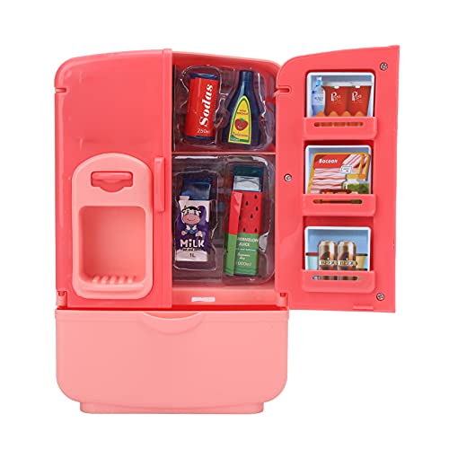 Dilwe Juguete de Cocina para Nevera, Organizador de Almacenamiento Interno, Set de Juego de Chef para Niños, Rosa