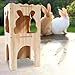 Bothyi Wood Bunny Hideout, Dwarf Bunny Hut Hideout, Hamster Hideout Hut, Wooden Guinea Pig House for Dwarf Hamster Gerbils Playing, C