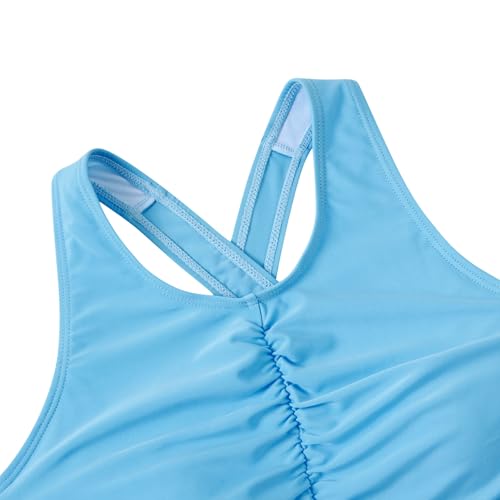 Image of BFUSTYLE Girls One Piece Swimsuit Cute Striped Bathing Suit Hawaii Swimwear 6-17 Years