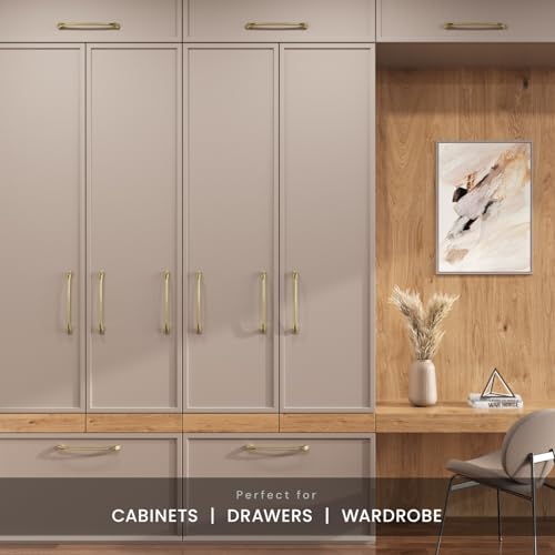 Image of LAPO 12 Inch Pull Handles for Wardrobes, Perfect for Cupboard Doors, Comfortable Grip Control, Easy Setup, Corrosion Resistant Coating, Hole to Hole Size 28.5 cm (Antique Gold, Pack of 2)