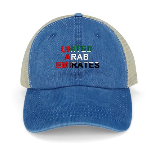 Yelolyio Drapeau des Émirats arabes unis Casquette arrière réglable en maille Casquette de baseball des Émirats arabes unis Casquette de baseball en maille Casquette de baseball rétro lavée Casquette