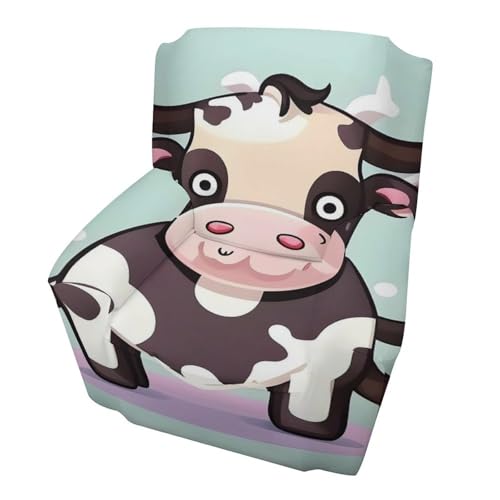 Housse de canapé vache noire extensible 81-119 cm pour fauteuil standard