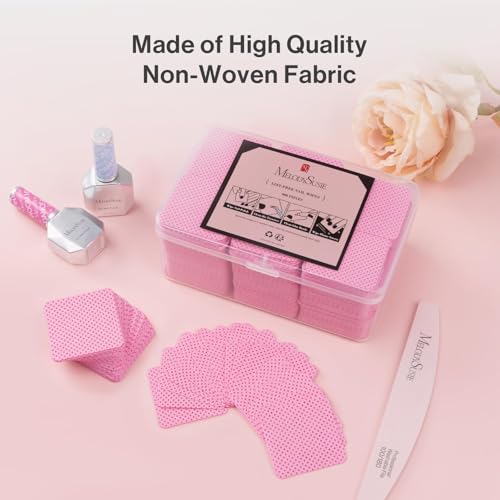 Image of MelodySusie 900Pcs Lint Free Nail Wipes Super Absorbent Soft Non-Woven for Fingernail Polish Remover and Eyelash Extension Wipes for Nail Art