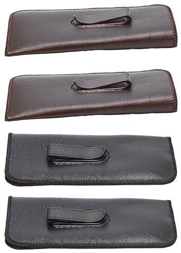 Image of Calabria S-41 Soft Slim Slip In Eyeglass Case w /Pocket Belt Clip PU Leather Mens Womens Glasses Holder Pouch Sleeve Storage