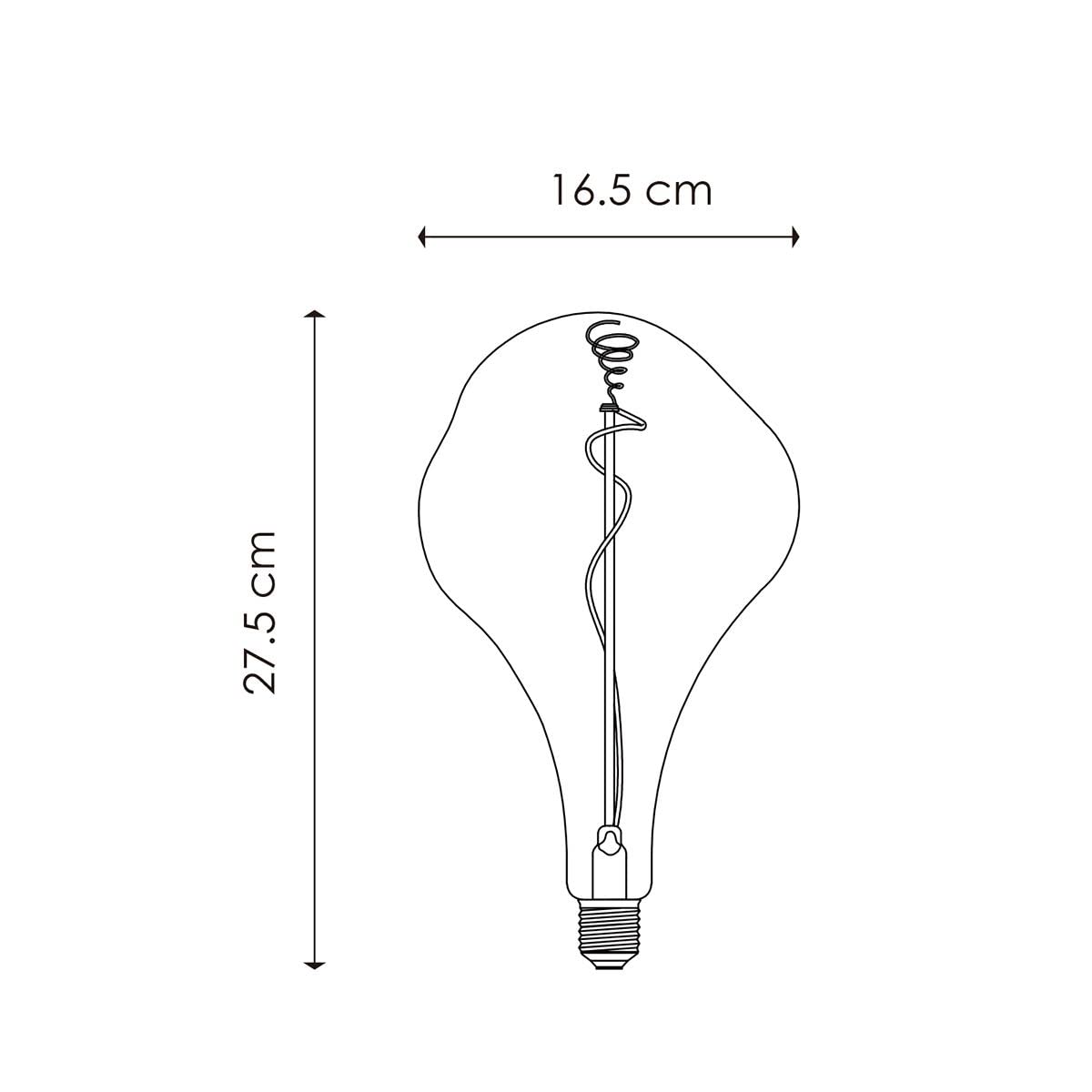 home sweet home collection Edison Vintage E27 | LED-Filament-Leuchtmittel Flex | Blown LED-Lampe | Rauch | Dimmbar | 3W 140lm 1800K | warmweißes Licht | für E27-Fassungen