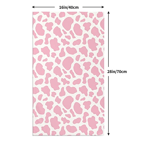 Vunko Pink Cow Printing Kitchen Microfiber Hair Hand Dish Towel Home Soft Highly Absorbent Decorative Dishcloth For Bathroom Beach Hotel Gym Spa Yoga 16 X 28 In #TOP5