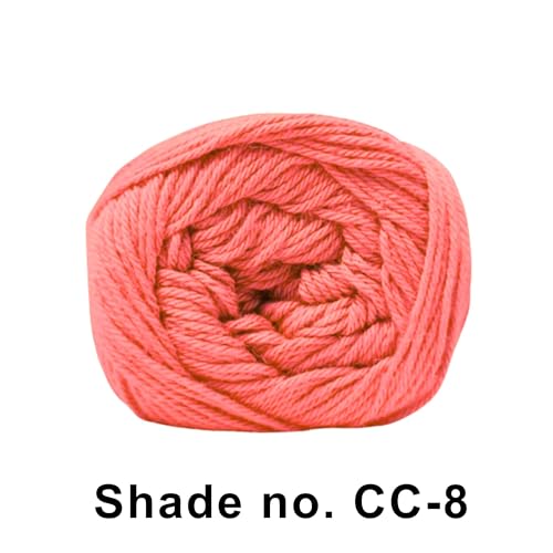 Image of VCR 8Ply Carrot Orange Cotton Craft Yarn, 100 Grams Hank, 160 Meters Length, Cotton Combed Ball for Crochet and Knitting, Pack of 1 Yarn, Suitable for DIY Crafts