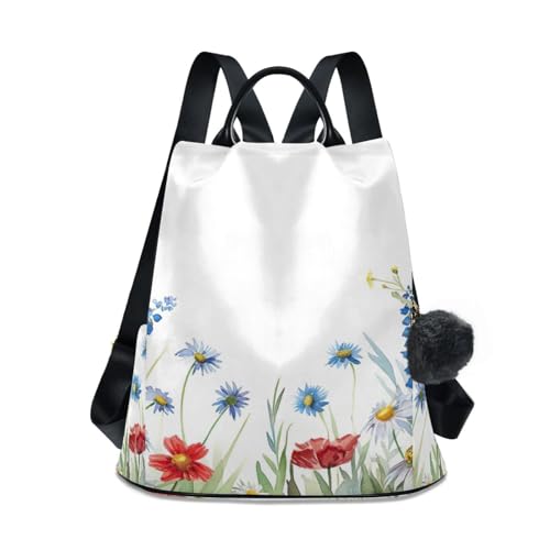Sac à dos antivol femme contre le vol imprimé fleurs et papillon