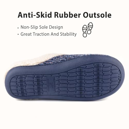 Image of ULTRAIDEAS Women's Indoor Bedroom Slipper with Memory Foam, Gift for Women, Wool-Like House Shoe with Anti-Skid Rubber Sole for Ladies