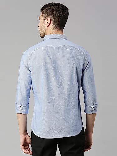 Image of Thomas Scott Men Premium Slim Fit Solid Cotton Twill Full Sleeve Shirt