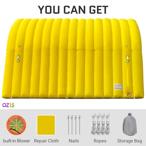 Image of OZIS 16FT Inflatable Tunnel Sports Entrance with Installed Blower Inflatable Tunnel Tent for Business Advertising Event Exhibition Promotion,Street,Shop,Supermarket,School(Yellow, 16x10x10Ft)
