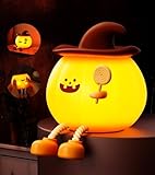 Cute Pumpkin Night Light - Timed and Dimmable LED Night Light - Rechargeable Touch-Activated...