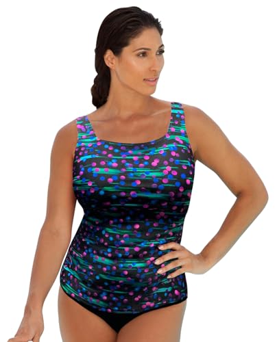 Women's Chlorine Resistant Print Scoop Neck Tankini Top
