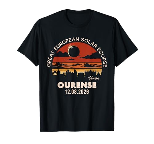 Ourense, España Gran Eclipse Solar Europeo 2026 Camiseta