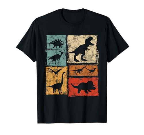 Retro Dinosaurio Tipos Gráfico Lindo Dino Vintage Camiseta