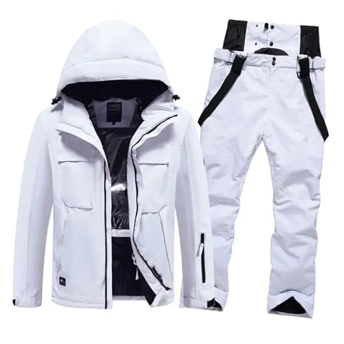 Conjunto de esquí Deportivo for Hombre y Mujer, Trajes de Snowboard Impermeables for Hombre y Mujer, Traje de Nieve cálido for Exteriores, Ropa de esquí(White,M)