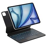 Inateck Neo Magic Teclado Magnético para Air 11'' 2024 M2, Teclado de Ajuste Fácil para Air 6/5/4 Gen, iPad Pro 11 4/3/2/1 Gen, Soporte Flotante, Retroiluminación 7 Colores, con Trackpad, KB09119