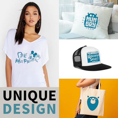 Image of HTVRONT Teal Heat Transfer Vinyl - 24 Pack 12 inchx12 inch Iron on Vinyl Sheets | Teal Iron on Vinyl Sheets for T-Shirt (1 PTFE Sheet Included), Teal PU HTV Vinyl Easy to Cut & Weed for Heat Vinyl Design