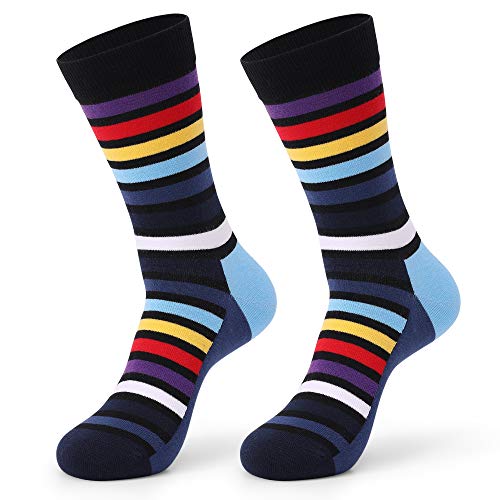 Mens Dress Socks 5 Pack Colorful Socks for Men Cotton Fashion Crew Casual Socks2
