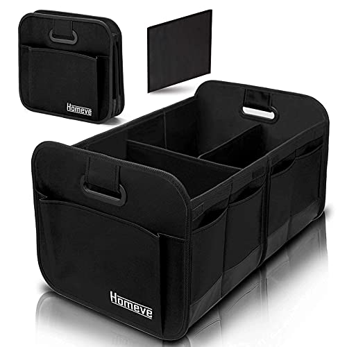 Homeve 2 Pack Foldable Trunk Storage Organizer (Black+Grey)