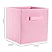 ON'H Foldable Cloth Storage Cube Fabric Drawer Storage Baskets and Bins for Home Kitchen Bedroom Office Pack of 60, Pink