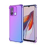 EASSGU Custodia per Redmi 12C / Redmi 11A (6.71" Inches), Cover Silicone TPU Colore Sfumato Trasparente, Custodia per Telefono Antiurto e Antigraffio - Blu Viola
