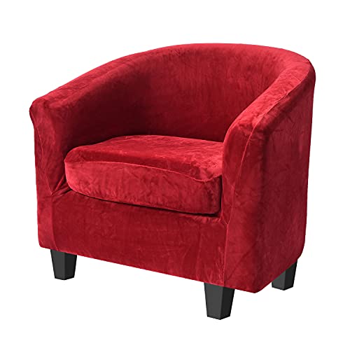 Only Covers, 2 Pieces Velvet Tub Chair Covers with Cushion