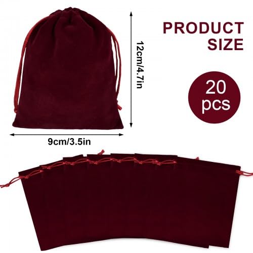 Sacchetti Velluto Con Coulisse Per Gioielli - 20 Pezzi 7x9cm 5 Colori - Foto 7