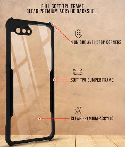 Image of Jkobi Back Cover Case for Realme C2 (Shockproof with Polycarbonate Clear Panel | Professional Black)