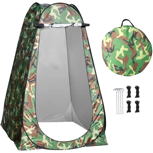 Buystarget Portable Pop Up Tent Outdoor Camping Toilet Tent Camouflage Shower Space Privacy Foldable Changing Shelter Lightweight Compact Easy Set Up Waterproof Durable Camping Beach Hiking Festivals