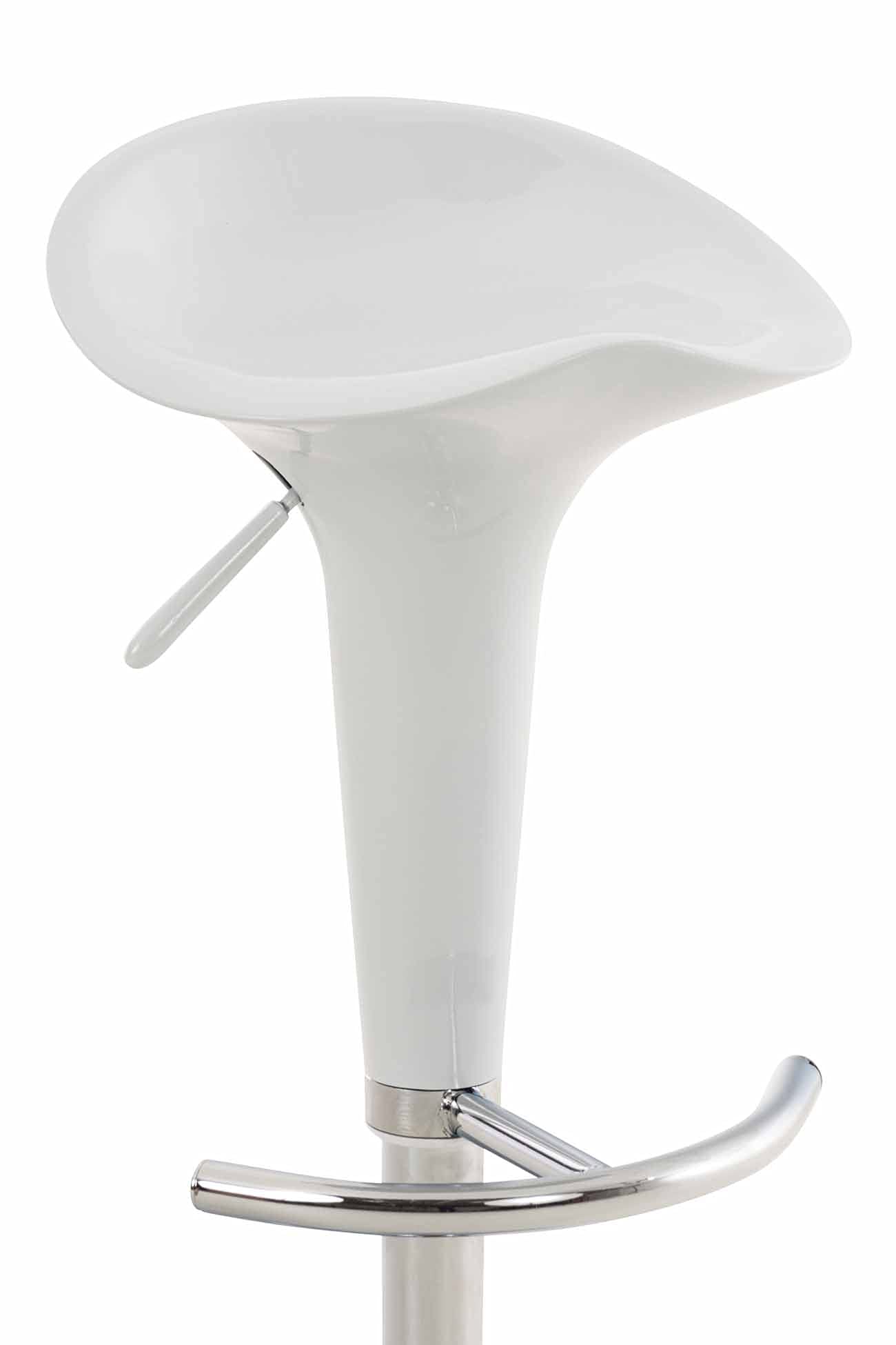 CLP Sgabello Design Saddle In Plastica I Sgabello Penisola Cucina Con Poggiapiedi I Sgabello Girevole Regolabile Alt. 60-81 CM, Colore:bianco