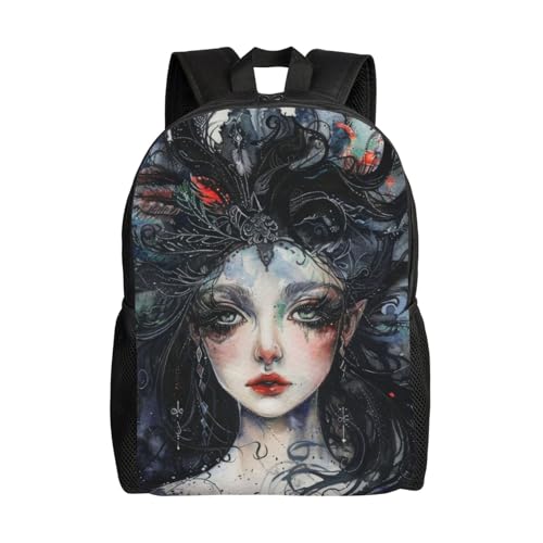 16in Lightweight Travel Backpack Fantasy Elf Portrait Casual Daypack for Outdoor Enthusiasts, Business Men & Women, Travel Ready Design