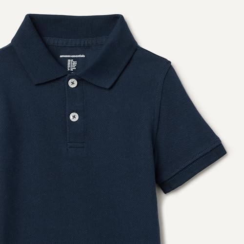 Image of Amazon Essentials Boys and Toddlers' School Uniform Short-Sleeve Pique Polo Shirts, Breathable Cotton, Button Closure
