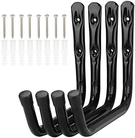 pipabiba 4 Stück Garagen-Leiterhaken, 28 cm Arm, robuste Wandhalterung, Fahrradständer, Organizer, Aufhänger, Ladekapazität 20 kg (18 cm x 28 cm)
