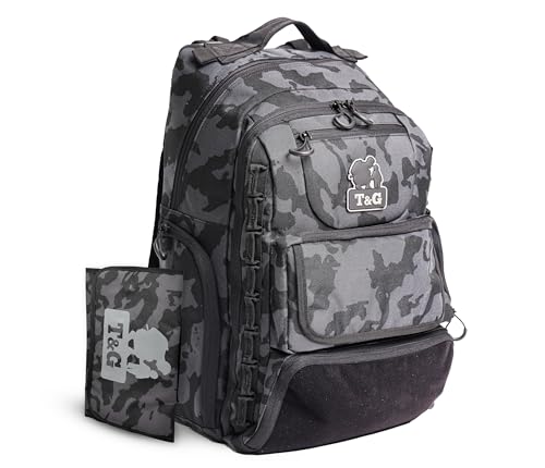 Image of Toddlers and Gunners Dad Diaper Bag, With Diaper Changing Mat, USB Port & Laptop Compartment. Diaper Bag Backpack with Straps for Stroller. Large Diaper Bag for men and women (Black Camo).
