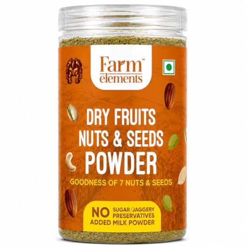 Image of Farm Elements Dry Fruits, Nuts & Seeds Powder | 200g | 100% Natural | No Added Sugar | No Preservatives | Dry Fruit Powder |