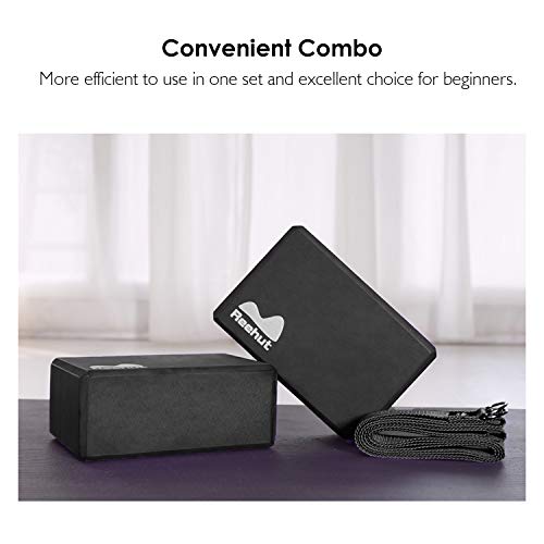 REEHUT Mattoni Yoga (2 pezzi) + cinghia da yoga