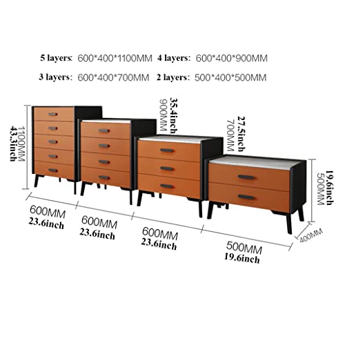 Nizame 2-5 Drawer Double Dresser For Bedroom, Simple Design Dresser, Modern Office File Storage Cabinet For Bedroom, Office, Living Room (Color : Orange, Size : 60X40X110Cm) #TOP4