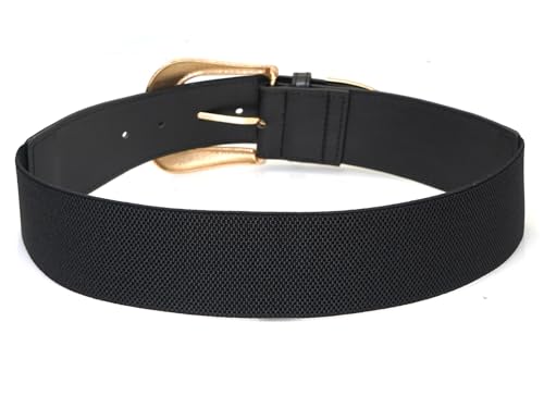 Women Elastic Waist Belt Ladies Wide Stretchy Belt with Metal Buckle Waistband for Dress Jeans3