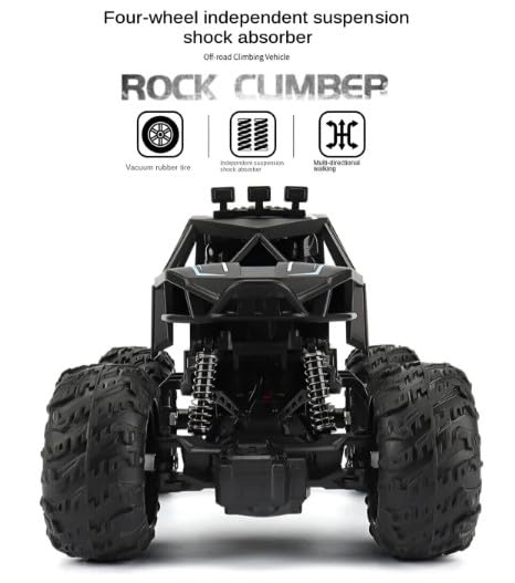 Image of Remote Control Monster Truck Off-Road High Speed Rock Crawler Climbing Car with Attractive Lights, Rechargeable Battery C-Type for 5+ Years | Note: Colour can be Different