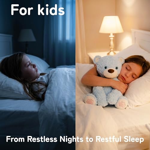 Image of Niuniu Daddy Blue Bear Weighted Stuffed Animals, Plush Pillow Toy for Kids | 20 in 3.3 lbs, Heavy sensory lap pad, lying body pillow for sleeping, machine wash, huggable gift, cute plushies