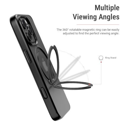 Image of DailyObjects Polycarbonate Case for iPhone 16 Compatible with Mag-Safe Wireless Charging,Halo 2.0 with Rotatable Stand Slim Shockproof Back Cover
