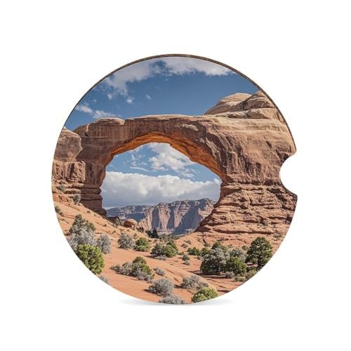 Portavasos para auto 2 unidades diseño Arches National Park miniatura 7