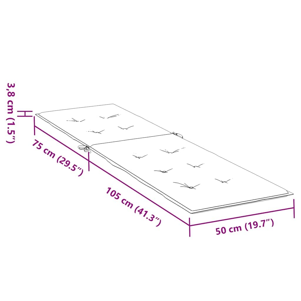 vidaXL Coussin de Chaise de Terrasse, Coussins de Siège de Patio, Coussins de Meuble de Jardin, Coussins d'Assise Extérieur, Taupe (75+105) x50x4 cm