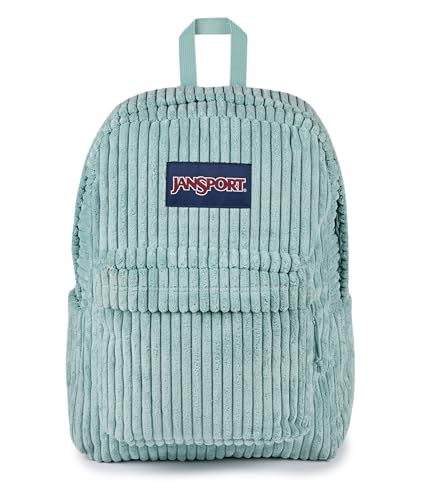 Image of JanSport Superbreak Plus FX Backpack - Work, Travel, or Laptop Bag with Water Bottle Pocket - Surreal Corduroy Sage