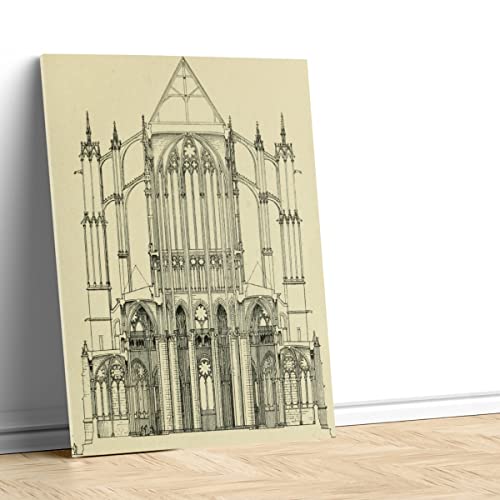 Tableau architecture Notre-Dame de Paris dessin plan toile 60x76 - 4