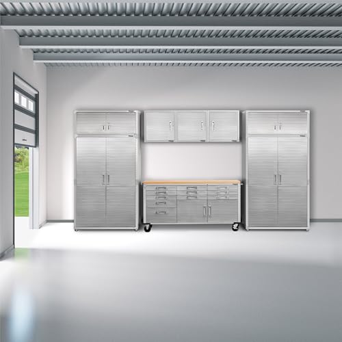 Seville Classics UltraHD 8-Piece Storage Cabinet with Rolling Workbench