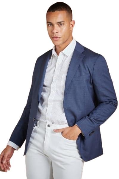 Barutti Men's Slim Fit Navy Virgin Wool Blazer